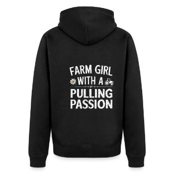 Tracteur tirant un tracteur Tracteur tirant un tracteur Power Farm - Veste à capuche bio Premium Unisexe - noir - Dos - Nico (187cm)