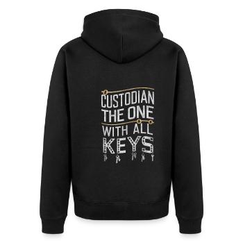 School administrators School staff Caretakers - Unisex Premium Organic Zip Hoodie - black - Back - Nico (187cm)