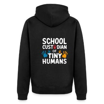 School administrators School staff Caretakers - Unisex Premium Organic Zip Hoodie - black - Back - Nico (187cm)