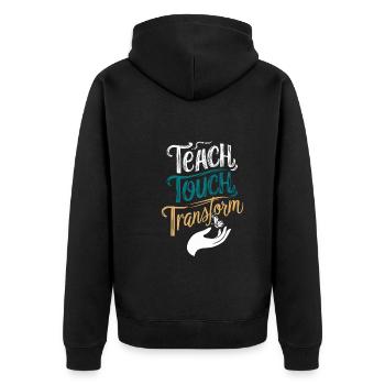 Sonderpädagogik-lehrer „sped Teacher Inclusion“ - Unisex Premium Bio Zip Hoodie - Schwarz - Hinten - Nico (187cm)