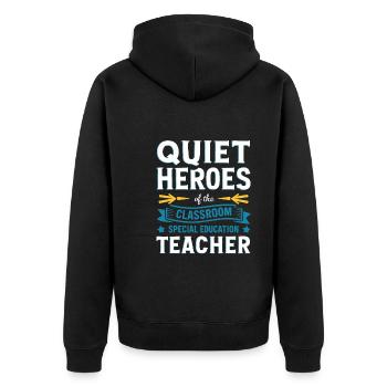 Sonderpädagogik-lehrer „sped Teacher Inclusion“ - Unisex Premium Organic Zip Hoodie - black - Back - Nico (187cm)
