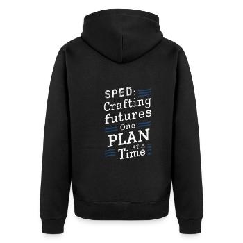 Sonderpädagogik-lehrer „sped Teacher Inclusion“ - Unisex Premium Organic Zip Hoodie - black - Back - Nico (187cm)