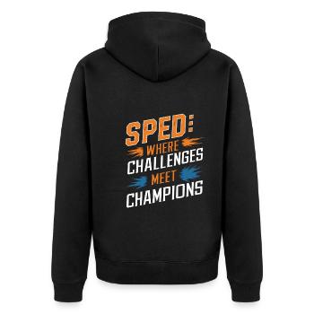 Sonderpädagogik-lehrer „sped Teacher Inclusion“ - Unisex Premium Organic Zip Hoodie - black - Back - Nico (187cm)