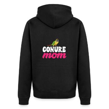 Molinasittich Papagei Vogel Sittich - Unisex Premium Bio Zip Hoodie - Schwarz - Hinten - Nico (187cm)