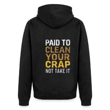School administrators School staff Caretakers - Unisex Premium Organic Zip Hoodie - black - Back - Nico (187cm)