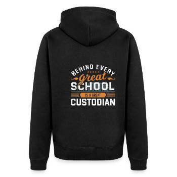 School administrators School staff Caretakers - Unisex Premium Organic Zip Hoodie - black - Back - Nico (187cm)