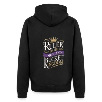 School administrators School staff Caretakers - Unisex Premium Organic Zip Hoodie - black - Back - Nico (187cm)