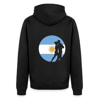 Tango Argentina Tangolehrer - Unisex Premium Bio Zip Hoodie - Schwarz - Hinten - Nico (187cm)