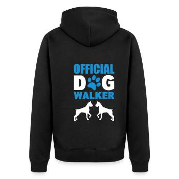 Official Dog Walker Tiersitter - Unisex Premium Bio Zip Hoodie - Schwarz - Hinten - Nico (187cm)