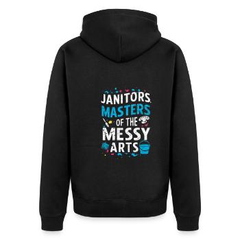 School administrators School staff Caretakers - Unisex Premium Organic Zip Hoodie - black - Back - Nico (187cm)