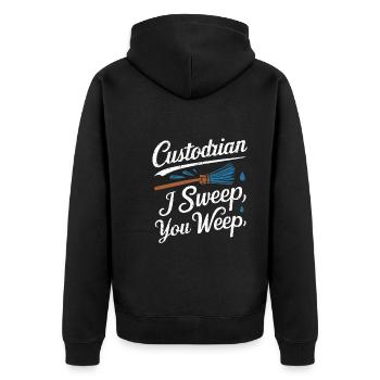 School administrators School staff Caretakers - Unisex Premium Organic Zip Hoodie - black - Back - Nico (187cm)
