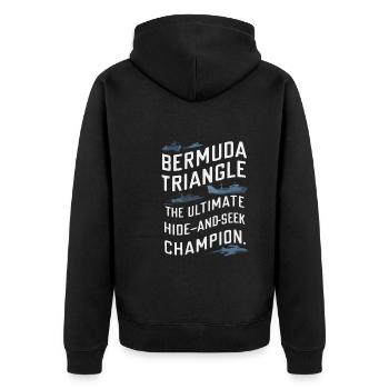 Mysterious disappearances in the Bermuda Triangle - Unisex Premium Organic Zip Hoodie - black - Back - Nico (187cm)