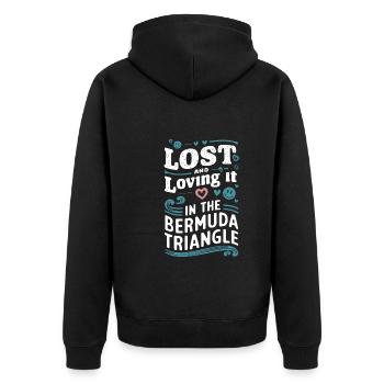 Mysterious disappearances in the Bermuda Triangle - Unisex Premium Organic Zip Hoodie - black - Back - Nico (187cm)