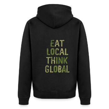 Marché fermier Agriculture Agriculture Alimentation - Veste à capuche bio Premium Unisexe - noir - Dos - Nico (187cm)