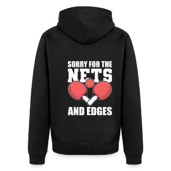 Tischtennis-Ping-Pong Tischtennis-Athlet - Unisex Premium Bio Zip Hoodie - Schwarz - Hinten - Nico (187cm)
