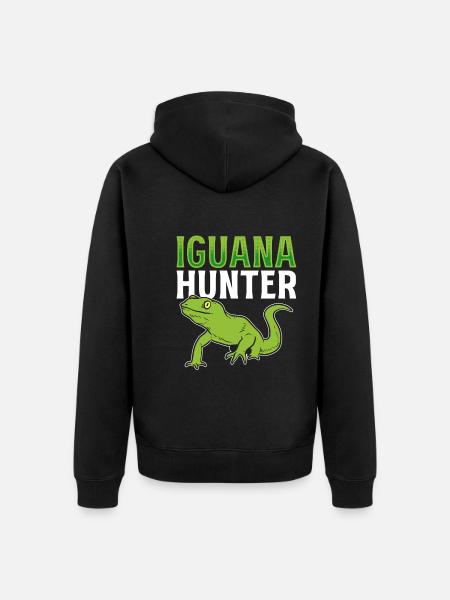 Iguana Hunter Tierpfleger - Unisex Premium Bio Zip Hoodie - Schwarz