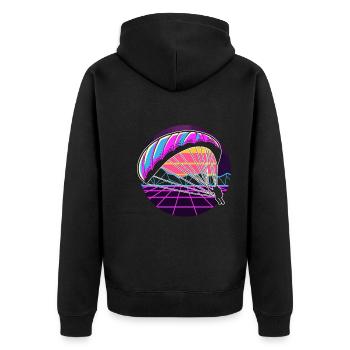 Fallschirmspringen Fallschirmspringer - Unisex Premium Bio Zip Hoodie - Schwarz - Hinten - Nico (187cm)