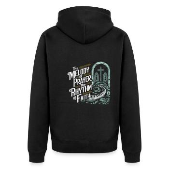 Prayer Songs Jesus Christ Religious Music - Unisex Premium Organic Zip Hoodie - black - Back - Nico (187cm)