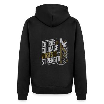 Prayer Songs Jesus Christ Religious Music - Unisex Premium Organic Zip Hoodie - black - Back - Nico (187cm)