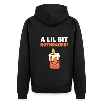 Lustiges Kerzen-Wortspiel Kerzenmacher - Unisex Premium Bio Zip Hoodie - Schwarz - Hinten - Nico (187cm)