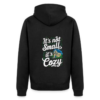 Rolling Tiny House Minimalistischer Lebensstil - Unisex Premium Bio Zip Hoodie - Schwarz - Hinten - Nico (187cm)