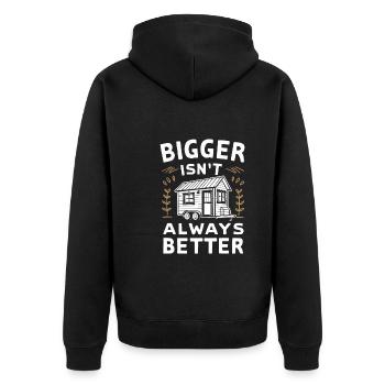 Rolling Tiny House Minimalistischer Lebensstil - Unisex Premium Bio Zip Hoodie - Schwarz - Hinten - Nico (187cm)