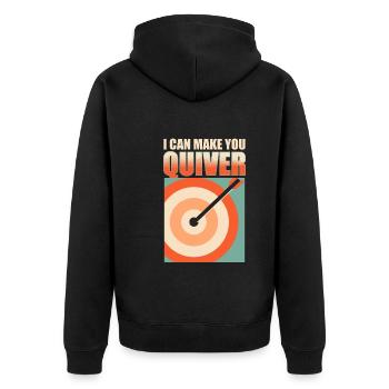 Retro-Bogenschießen-Liebhaber Bogenschütze - Unisex Premium Bio Zip Hoodie - Schwarz - Hinten - Nico (187cm)