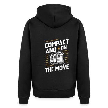 Rolling Tiny House Minimalistischer Lebensstil - Unisex Premium Bio Zip Hoodie - Schwarz - Hinten - Nico (187cm)