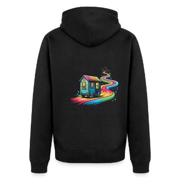 Rolling Tiny House Mode de vie minimaliste - Veste à capuche bio Premium Unisexe - noir - Dos - Nico (187cm)