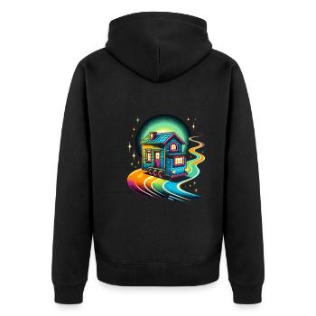 Rolling Tiny House Mode de vie minimaliste - Veste à capuche bio Premium Unisexe - noir - Dos - Nico (187cm)