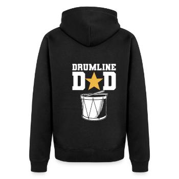 Drum Line Dad Schlagzeugspieler - Unisex Premium Bio Zip Hoodie - Schwarz - Hinten - Nico (187cm)