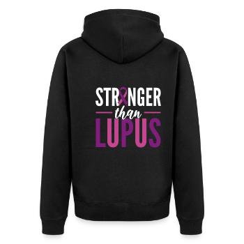 Lupus-Bewusstsein Rheumatologe - Unisex Premium Bio Zip Hoodie - Schwarz - Hinten - Nico (187cm)