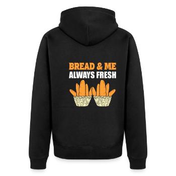 Lustiges Brotbacken Konditor - Unisex Premium Bio Zip Hoodie - Schwarz - Hinten - Nico (187cm)