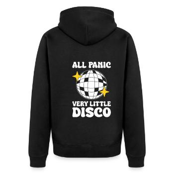 Disco-Liebhaber Ballsaaltänzerin - Unisex Premium Bio Zip Hoodie - Schwarz - Hinten - Nico (187cm)