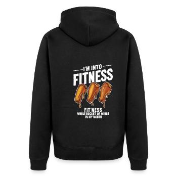 Chicken Wings Wing Hot Cooked Chicken Fast Food - Unisex Premium Organic Zip Hoodie - black - Back - Nico (187cm)