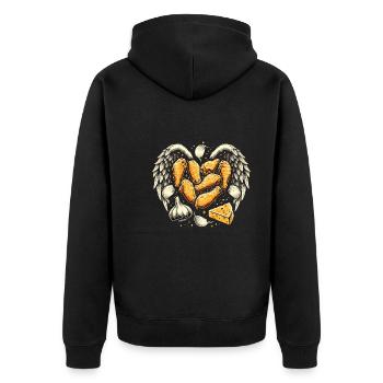 Chicken Wings Wing Hot Cooked Chicken Fast Food - Unisex Premium Organic Zip Hoodie - black - Back - Nico (187cm)