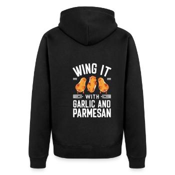 Chicken Wings Wing Hot Cooked Chicken Fast Food - Unisex Premium Organic Zip Hoodie - black - Back - Nico (187cm)
