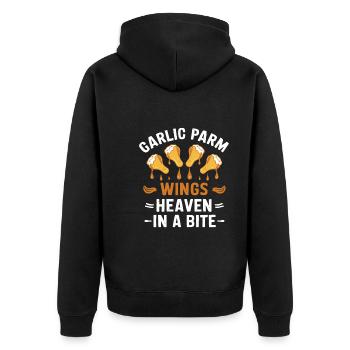 Chicken Wings Wing Hot Cooked Chicken Fast Food - Unisex Premium Organic Zip Hoodie - black - Back - Nico (187cm)