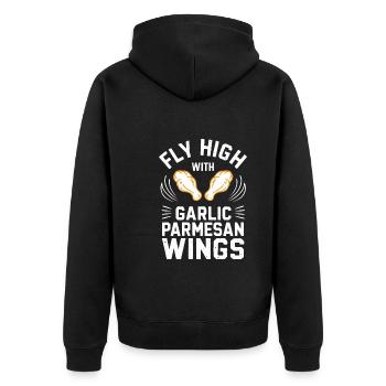 Chicken Wings Wing Hot Cooked Chicken Fast Food - Unisex Premium Organic Zip Hoodie - black - Back - Nico (187cm)