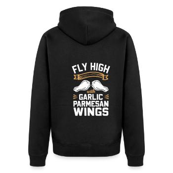 Chicken Wings Wing Hot Cooked Chicken Fast Food - Unisex Premium Organic Zip Hoodie - black - Back - Nico (187cm)