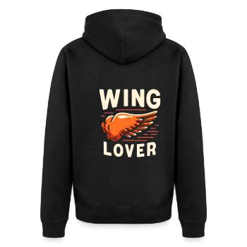Hot Chicken Wings Spicy Wings Buffalo Wings - Unisex Premium Bio Zip Hoodie - Schwarz - Hinten - Nico (187cm)