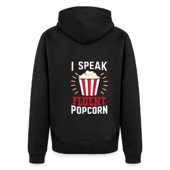 Dicton de pop-corn amusant, pop-corn en rafale - Veste à capuche bio Premium Unisexe - noir - Dos - Nico (187cm)