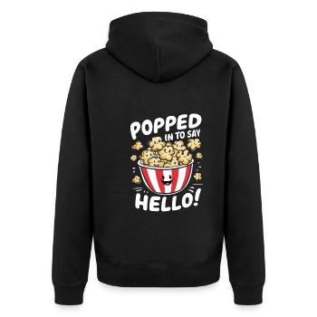 Funny popcorn saying, binge-watching popcorn - Unisex Premium Organic Zip Hoodie - black - Back - Nico (187cm)