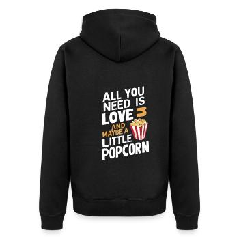 Dicton de pop-corn amusant, pop-corn en rafale - Veste à capuche bio Premium Unisexe - noir - Dos - Nico (187cm)