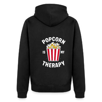 Dicton de pop-corn amusant, pop-corn en rafale - Veste à capuche bio Premium Unisexe - noir - Dos - Nico (187cm)