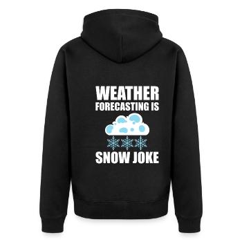 Lustige Wettervorhersage Klimaforscher - Unisex Premium Bio Zip Hoodie - Schwarz - Hinten - Nico (187cm)