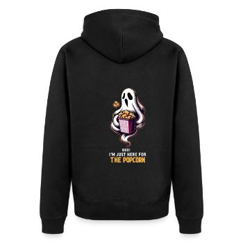 Dicton de pop-corn amusant, pop-corn en rafale - Veste à capuche bio Premium Unisexe - noir - Dos - Nico (187cm)