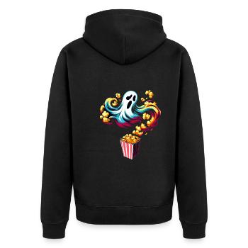Dicton de pop-corn amusant, pop-corn en rafale - Veste à capuche bio Premium Unisexe - noir - Dos - Nico (187cm)
