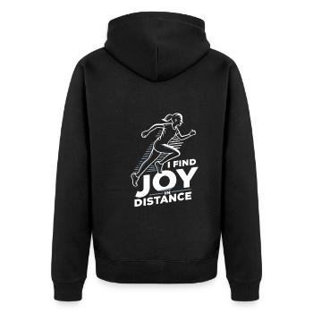 Ultra Running Ultramarathon Runner Marathoner - Unisex Premium Organic Zip Hoodie - black - Back - Nico (187cm)