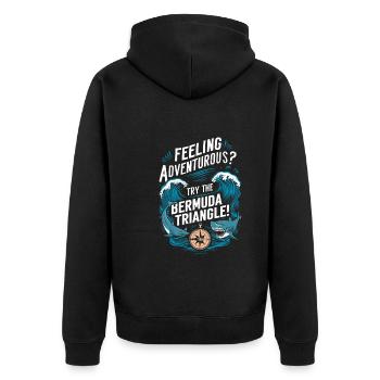 Mysterious disappearances in the Bermuda Triangle - Unisex Premium Organic Zip Hoodie - black - Back - Nico (187cm)